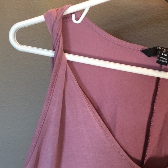 Tresics twisted strap shirt dress tunic mauve Sz L - Picture 2 of 3